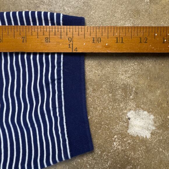 Chaps Polo Shirt Men’s Medium Navy White Striped Short Sleeve Classic Fit - Picture 10 of 10